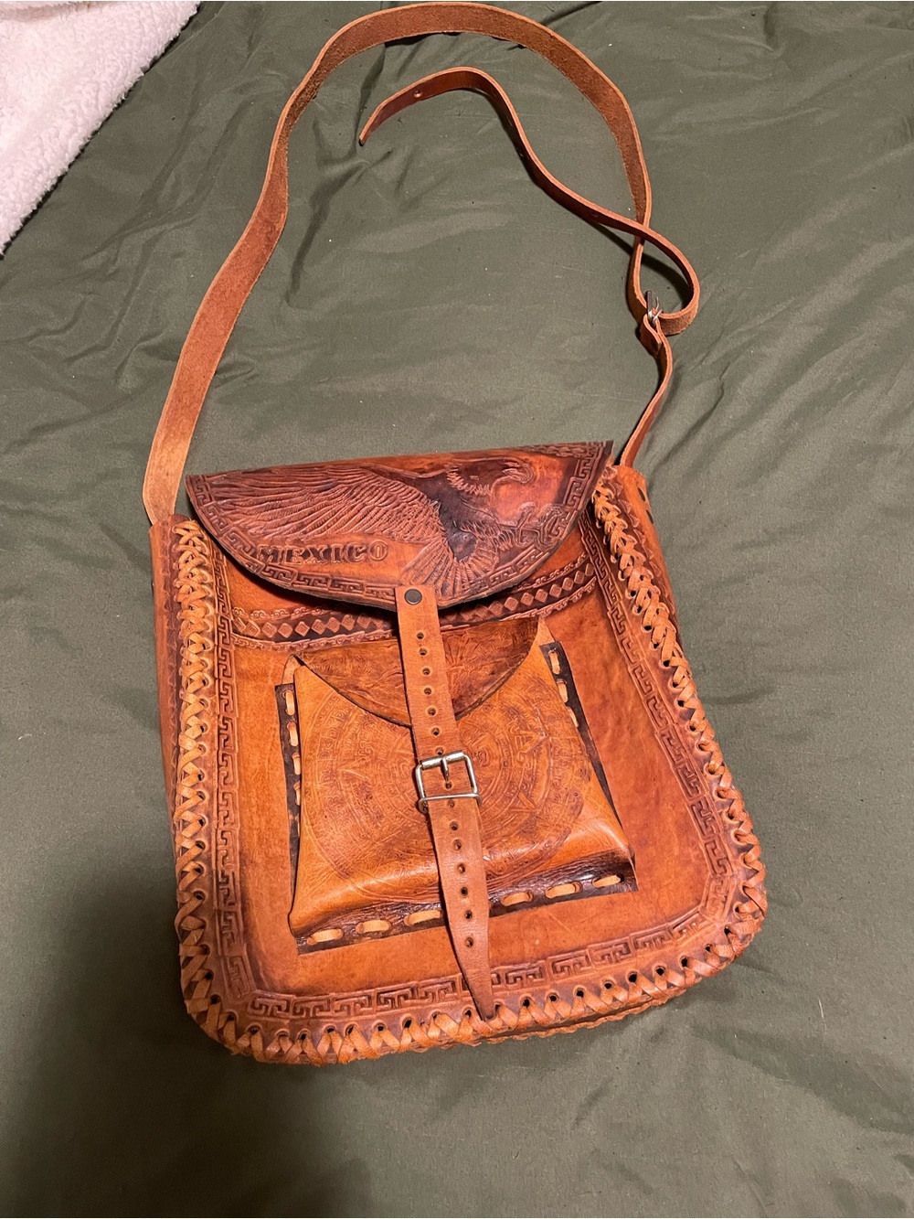 Handcrafted Brown Leather Crossbody Bag - Rustic Men’s Shoulder Bag
